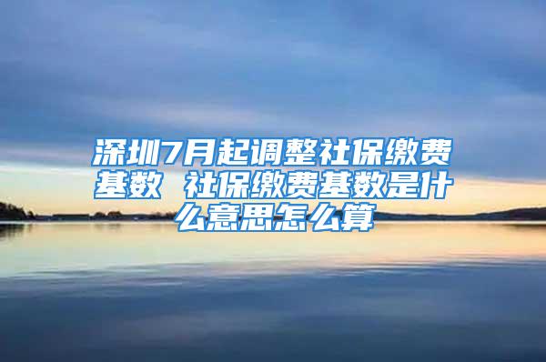 深圳7月起調(diào)整社保繳費(fèi)基數(shù) 社保繳費(fèi)基數(shù)是什么意思怎么算