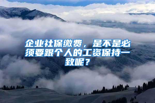 企業(yè)社保繳費(fèi)，是不是必須要跟個(gè)人的工資保持一致呢？