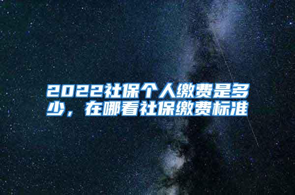 2022社保個(gè)人繳費(fèi)是多少，在哪看社保繳費(fèi)標(biāo)準(zhǔn)