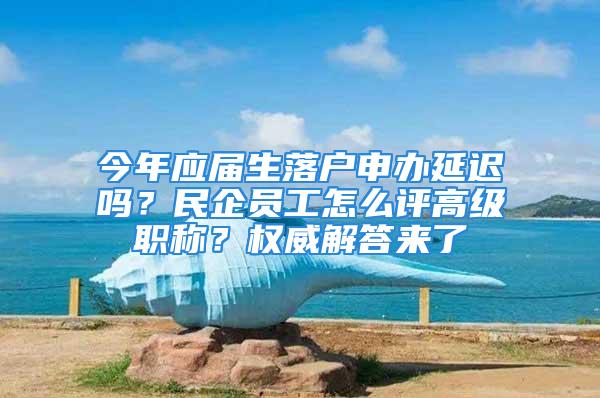 今年應屆生落戶申辦延遲嗎？民企員工怎么評高級職稱？權威解答來了