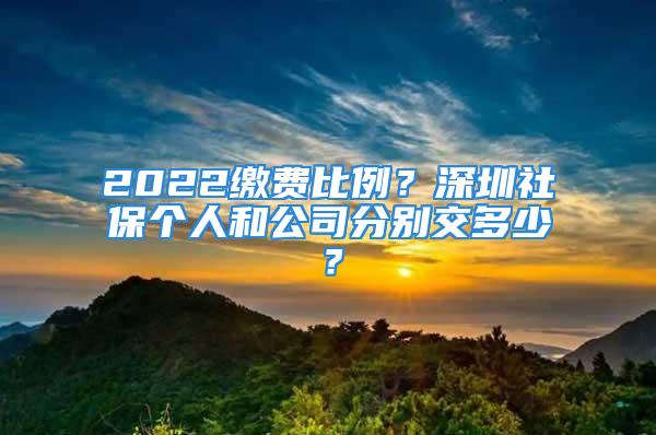 2022繳費比例？深圳社保個人和公司分別交多少？