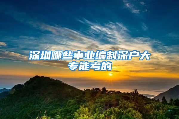 深圳哪些事業(yè)編制深戶大專能考的