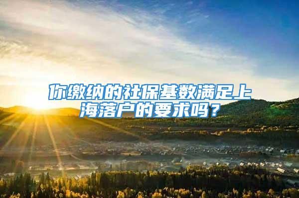 你繳納的社?；鶖?shù)滿足上海落戶的要求嗎？