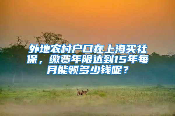 外地農(nóng)村戶口在上海買社保，繳費(fèi)年限達(dá)到15年每月能領(lǐng)多少錢呢？