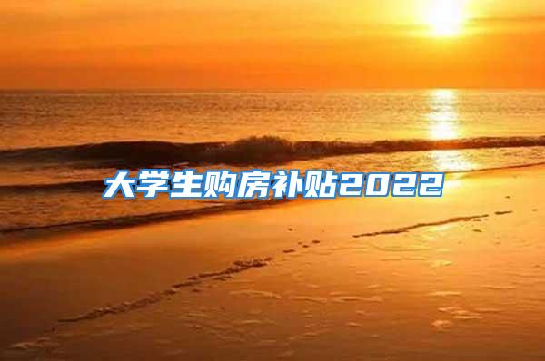 大學(xué)生購房補貼2022