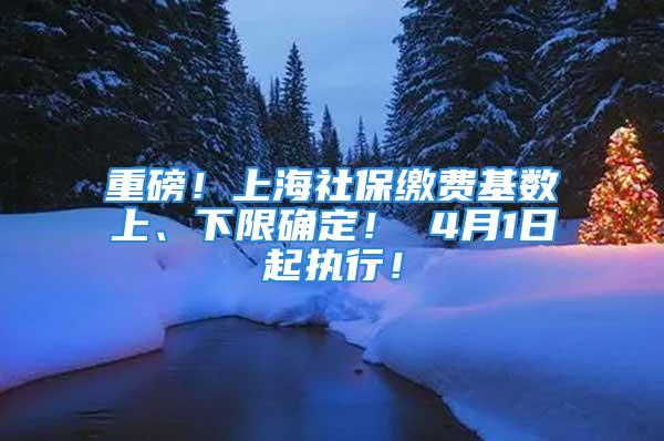 重磅！上海社保繳費基數(shù)上、下限確定！ 4月1日起執(zhí)行！