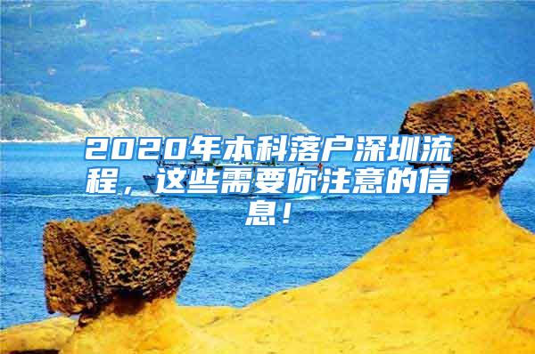 2020年本科落戶深圳流程，這些需要你注意的信息！