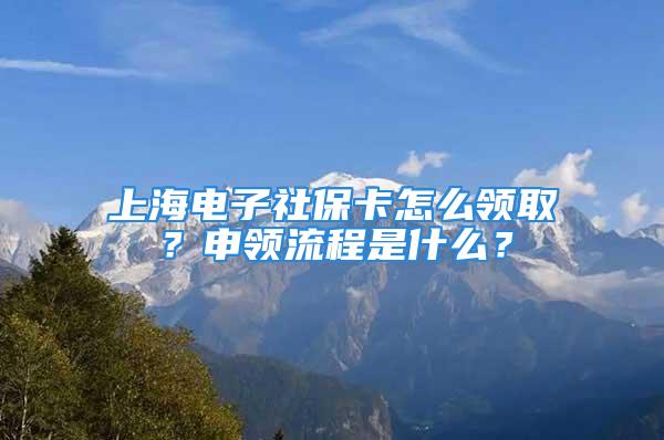 上海電子社保卡怎么領?。可觐I流程是什么？