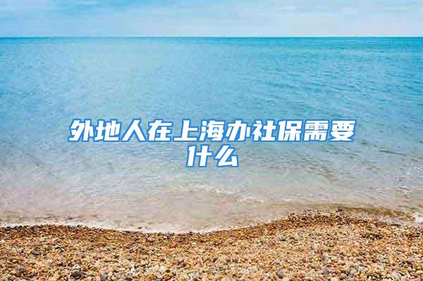 外地人在上海辦社保需要什么