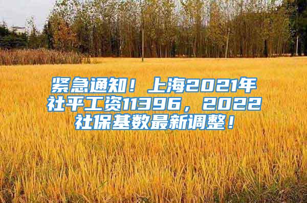 緊急通知！上海2021年社平工資11396，2022社?；鶖?shù)最新調(diào)整！