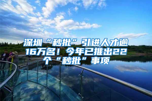 深圳“秒批”引進人才逾16萬名！今年已推出22個“秒批”事項