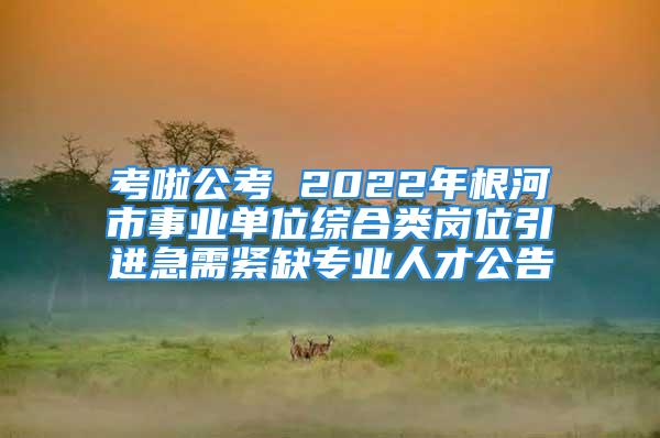 考啦公考 2022年根河市事業(yè)單位綜合類崗位引進(jìn)急需緊缺專業(yè)人才公告