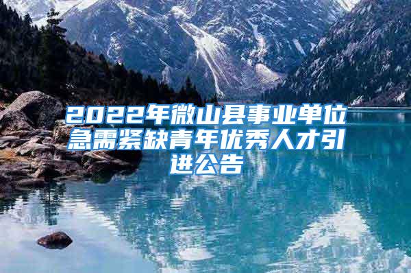 2022年微山縣事業(yè)單位急需緊缺青年優(yōu)秀人才引進公告