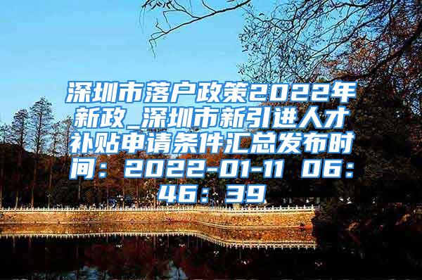 深圳市落戶政策2022年新政_深圳市新引進(jìn)人才補(bǔ)貼申請(qǐng)條件匯總發(fā)布時(shí)間：2022-01-11 06：46：39