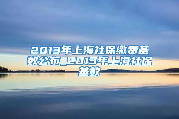 2013年上海社保繳費(fèi)基數(shù)公布_2013年上海社?；鶖?shù)