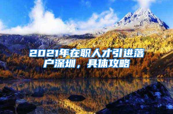 2021年在職人才引進(jìn)落戶(hù)深圳，具體攻略