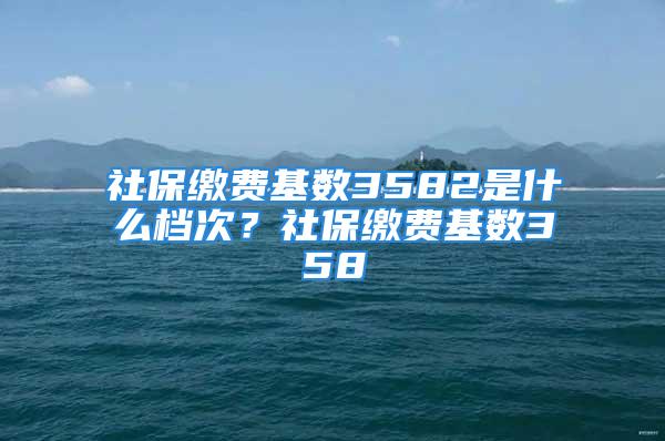 社保繳費基數(shù)3582是什么檔次？社保繳費基數(shù)358