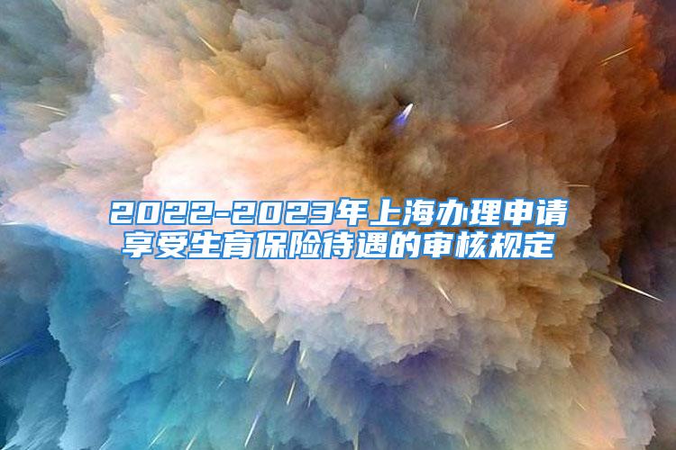 2022-2023年上海辦理申請享受生育保險待遇的審核規(guī)定