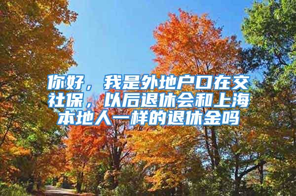 你好，我是外地戶口在交社保，以后退休會和上海本地人一樣的退休金嗎