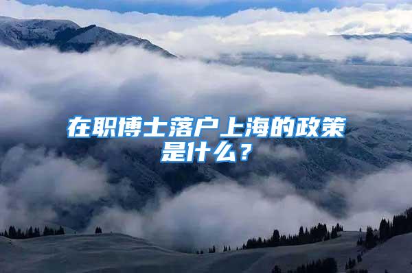 在職博士落戶上海的政策是什么？