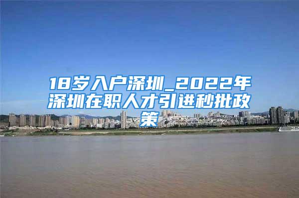 18歲入戶深圳_2022年深圳在職人才引進秒批政策