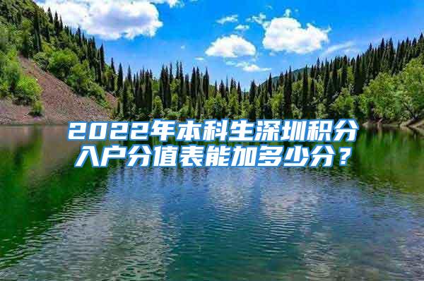 2022年本科生深圳積分入戶分值表能加多少分？