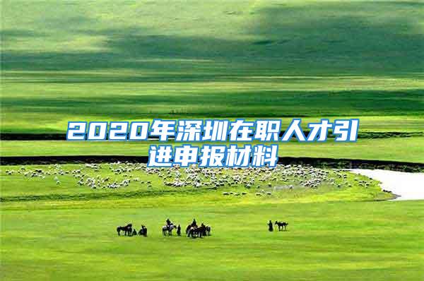 2020年深圳在職人才引進(jìn)申報(bào)材料