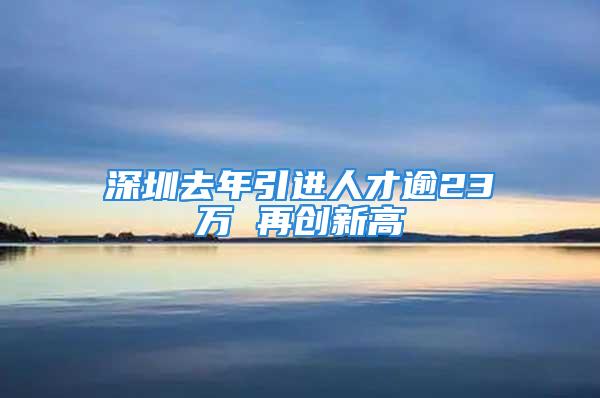 深圳去年引進(jìn)人才逾23萬 再創(chuàng)新高