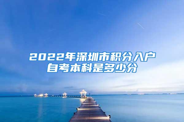 2022年深圳市積分入戶自考本科是多少分