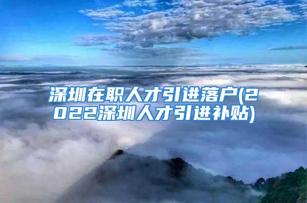 深圳在職人才引進(jìn)落戶(2022深圳人才引進(jìn)補(bǔ)貼)