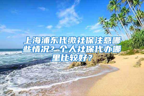 上海浦東代繳社保注意哪些情況？個(gè)人社保代辦哪里比較好？