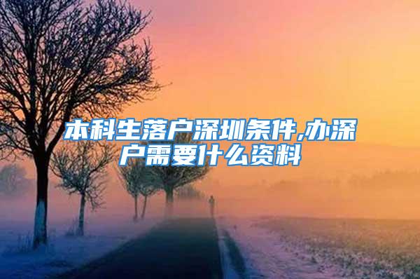 本科生落戶深圳條件,辦深戶需要什么資料