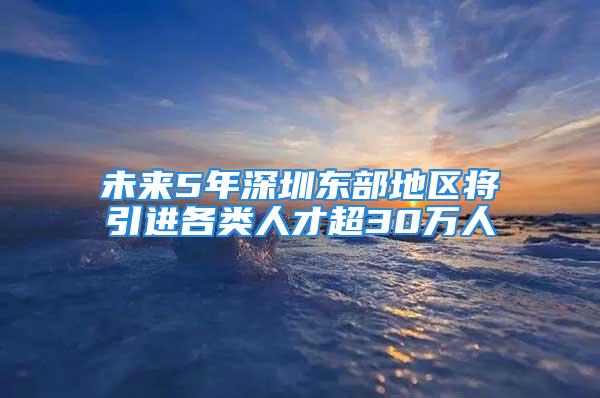 未來(lái)5年深圳東部地區(qū)將引進(jìn)各類人才超30萬(wàn)人