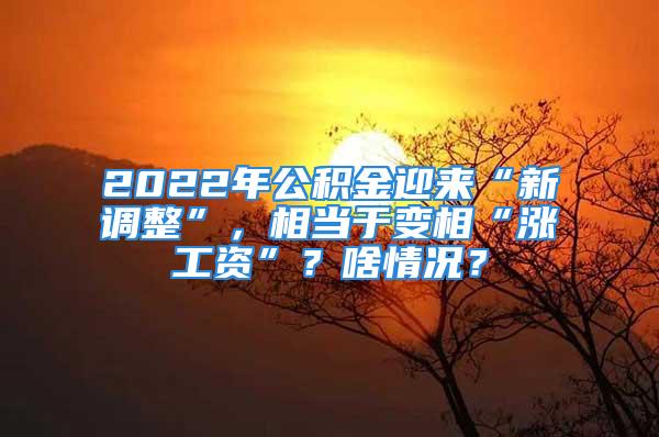 2022年公積金迎來“新調(diào)整”，相當(dāng)于變相“漲工資”？啥情況？