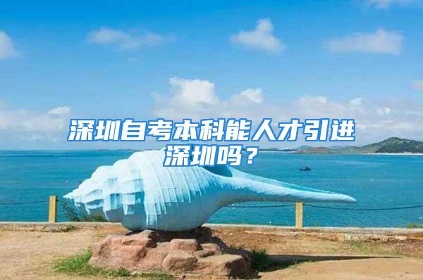 深圳自考本科能人才引進深圳嗎？