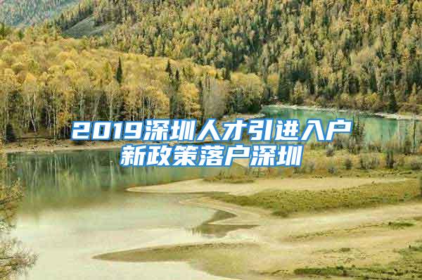 2019深圳人才引進(jìn)入戶新政策落戶深圳