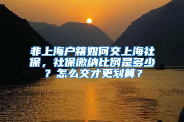 非上海戶籍如何交上海社保，社保繳納比例是多少？怎么交才更劃算？