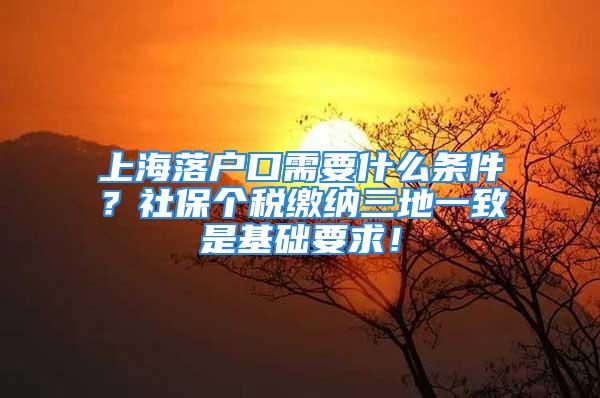 上海落戶口需要什么條件？社保個稅繳納三地一致是基礎(chǔ)要求！