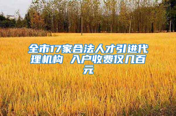 全市17家合法人才引進代理機構 入戶收費僅幾百元