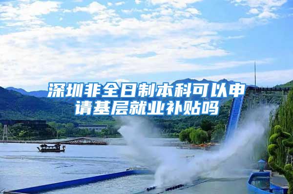 深圳非全日制本科可以申請基層就業(yè)補貼嗎