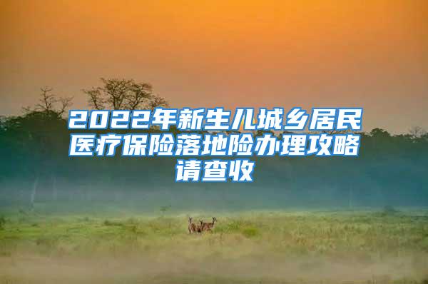 2022年新生兒城鄉(xiāng)居民醫(yī)療保險(xiǎn)落地險(xiǎn)辦理攻略請(qǐng)查收