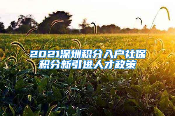 2021深圳積分入戶社保積分新引進人才政策