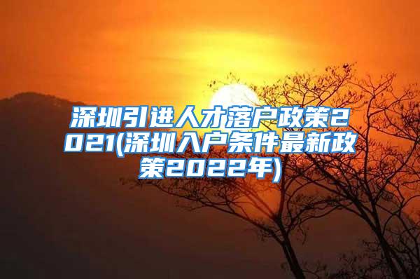 深圳引進(jìn)人才落戶政策2021(深圳入戶條件最新政策2022年)