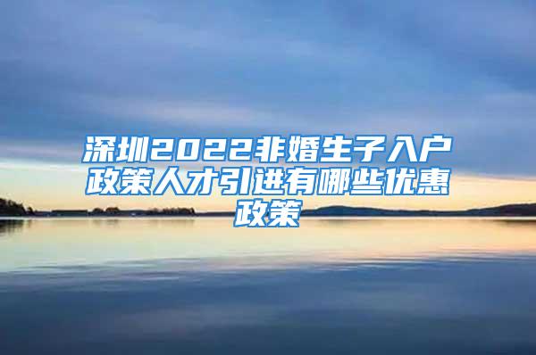 深圳2022非婚生子入戶政策人才引進有哪些優(yōu)惠政策