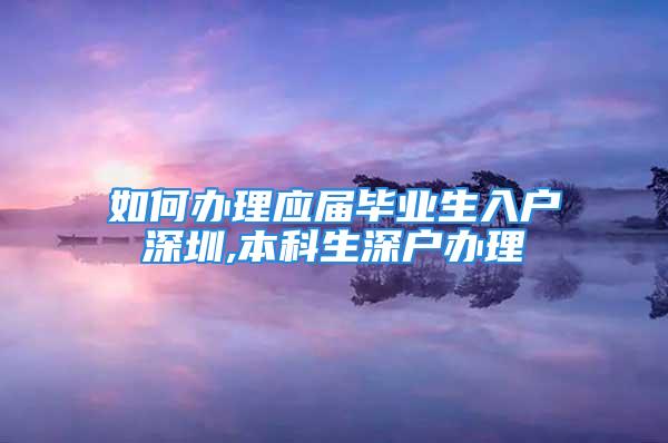 如何辦理應(yīng)屆畢業(yè)生入戶深圳,本科生深戶辦理