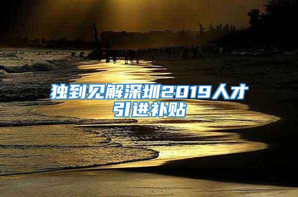 獨到見解深圳2019人才引進補貼