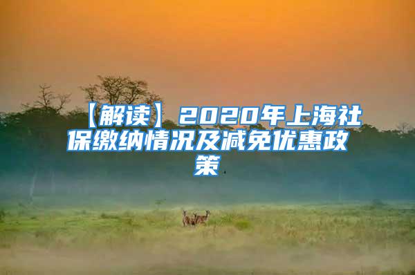 【解讀】2020年上海社保繳納情況及減免優(yōu)惠政策