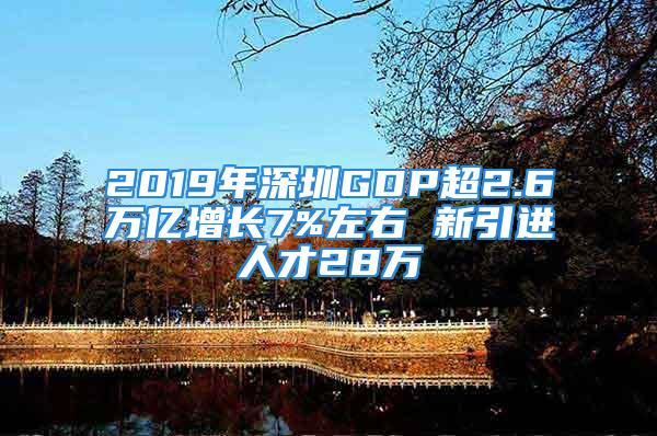 2019年深圳GDP超2.6萬億增長(zhǎng)7%左右 新引進(jìn)人才28萬