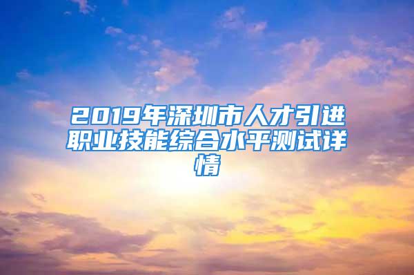 2019年深圳市人才引進(jìn)職業(yè)技能綜合水平測(cè)試詳情