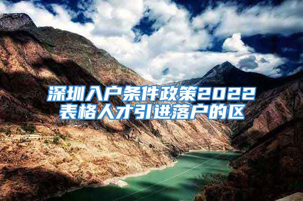 深圳入戶條件政策2022表格人才引進(jìn)落戶的區(qū)